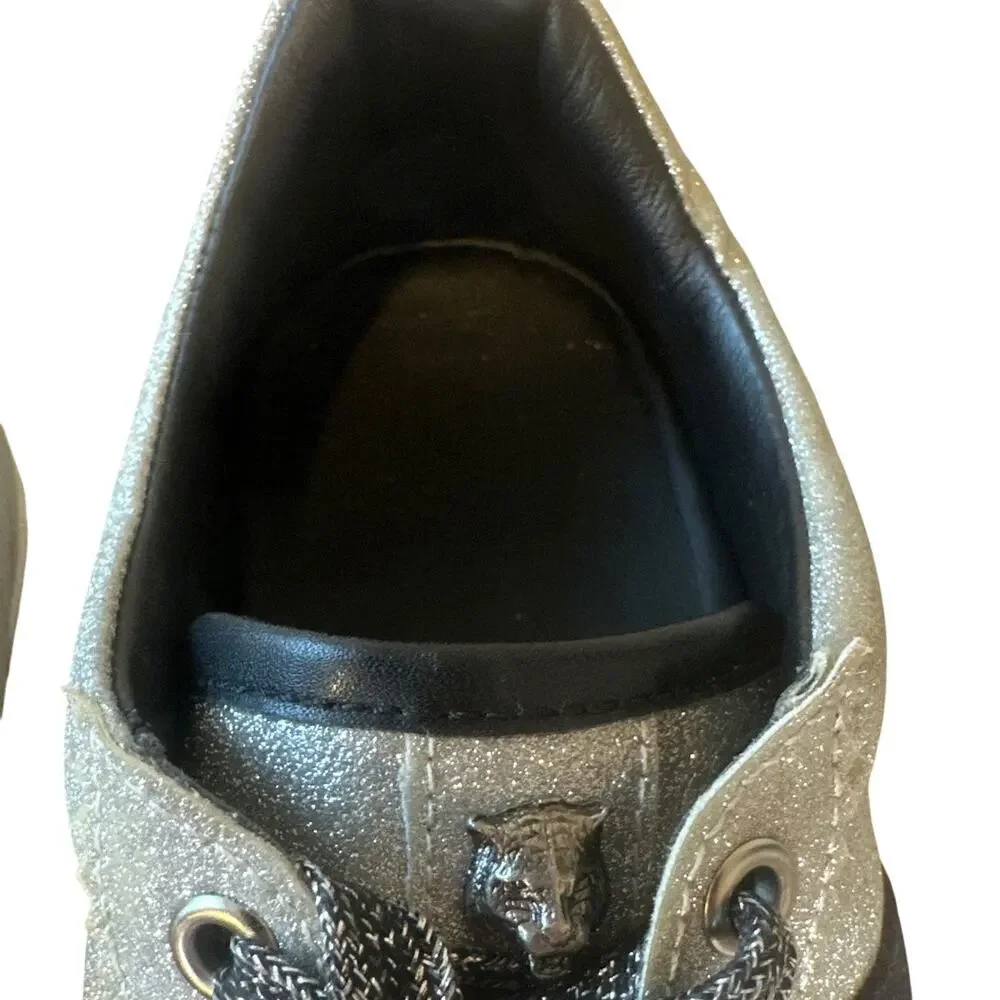 Gucci Bambi Silver Glitter Web Sneaker‎ 39 Spiked